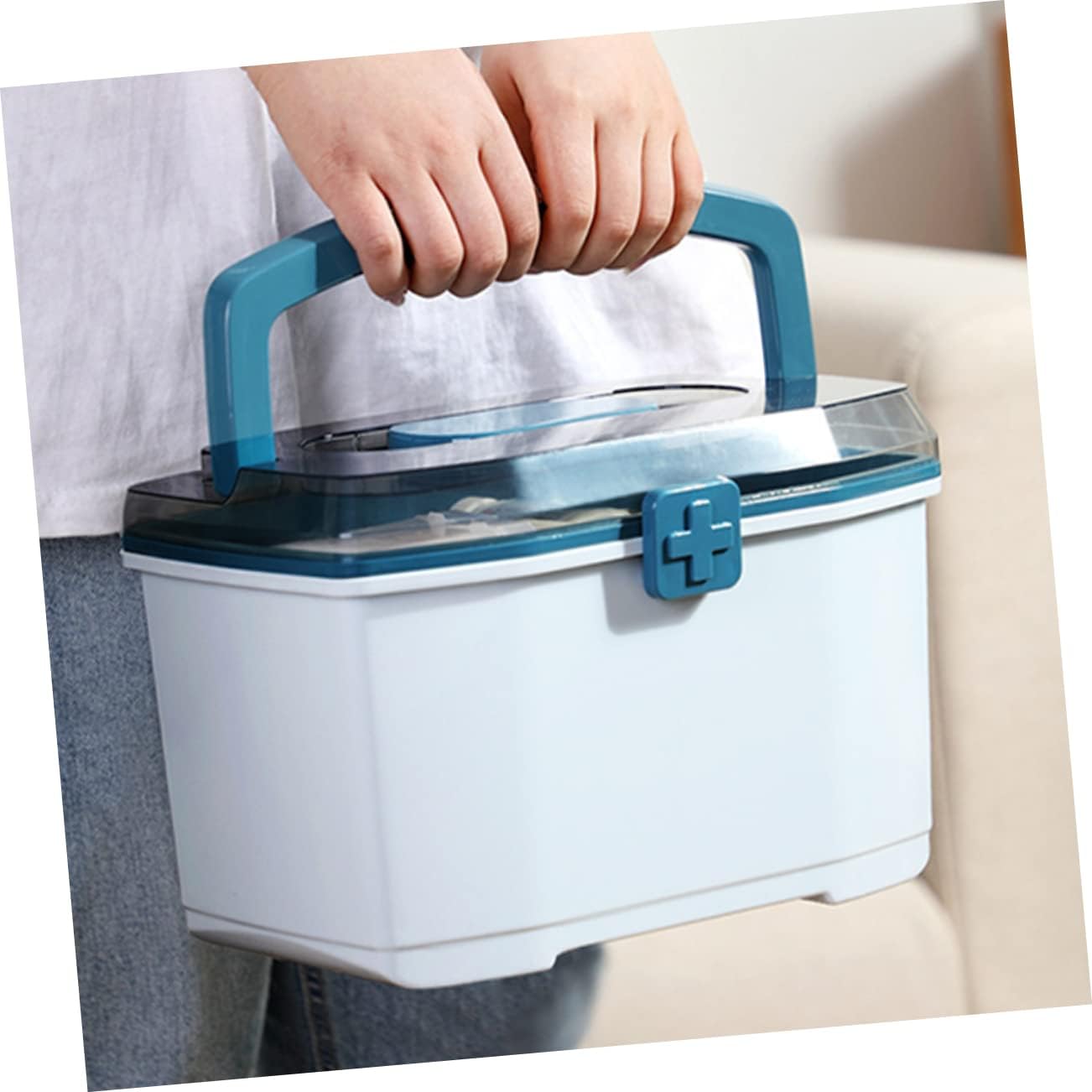Lightweight Lockable Medicine Storage Cabinet with Handle
