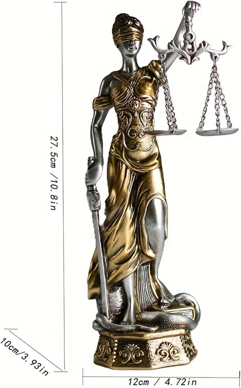Lady Justice Statue - Elegant Resin Sculpture for Home and Office