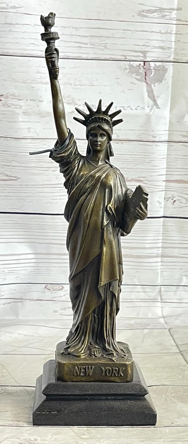Fisher New York Statue of Liberty Bronze Sculpture on Marble Base 1