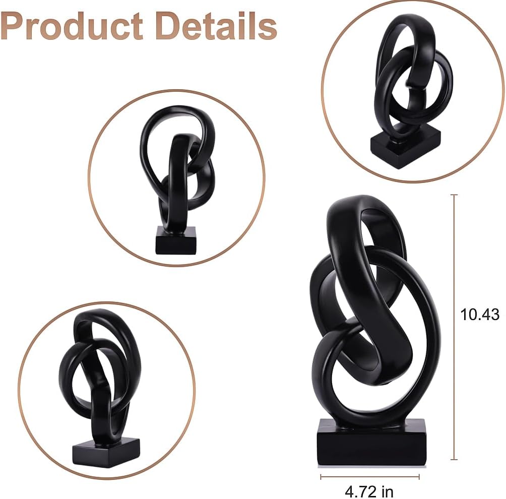 Modern Abstract Knot Sculpture Mobius Inspired Resin Decor