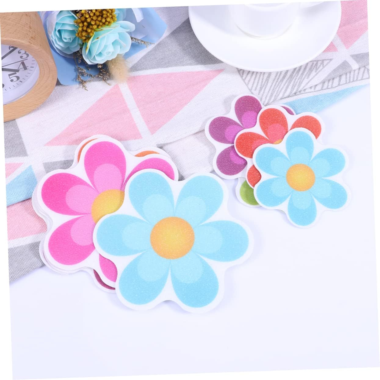 Ciieeo Non-Slip Bath Stickers 10pcs Flower Design