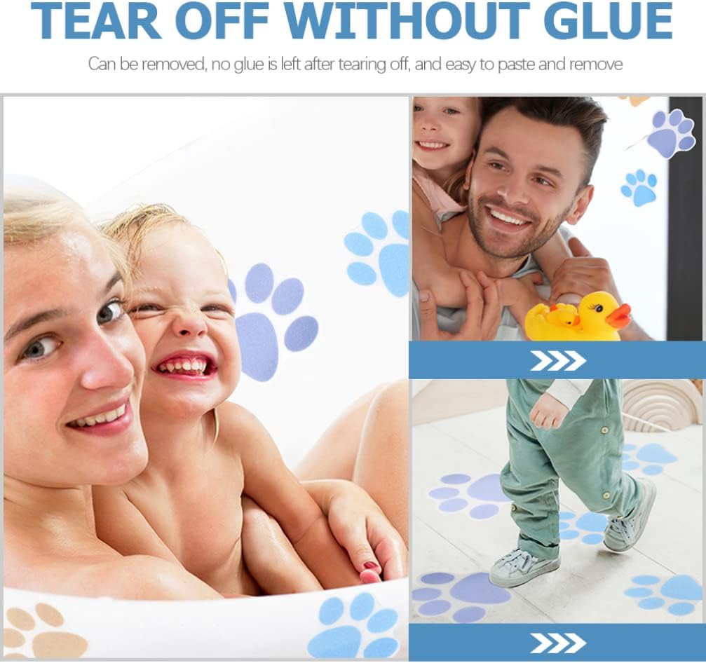 iplusmile Non-Slip Paw Print Bathtub Stickers 10pcs 1