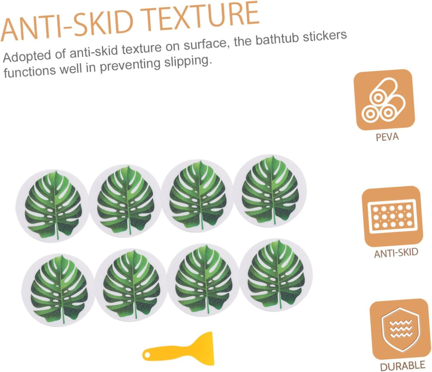 PRETYZOOM Leaf Shape Anti Slip Bath Decals