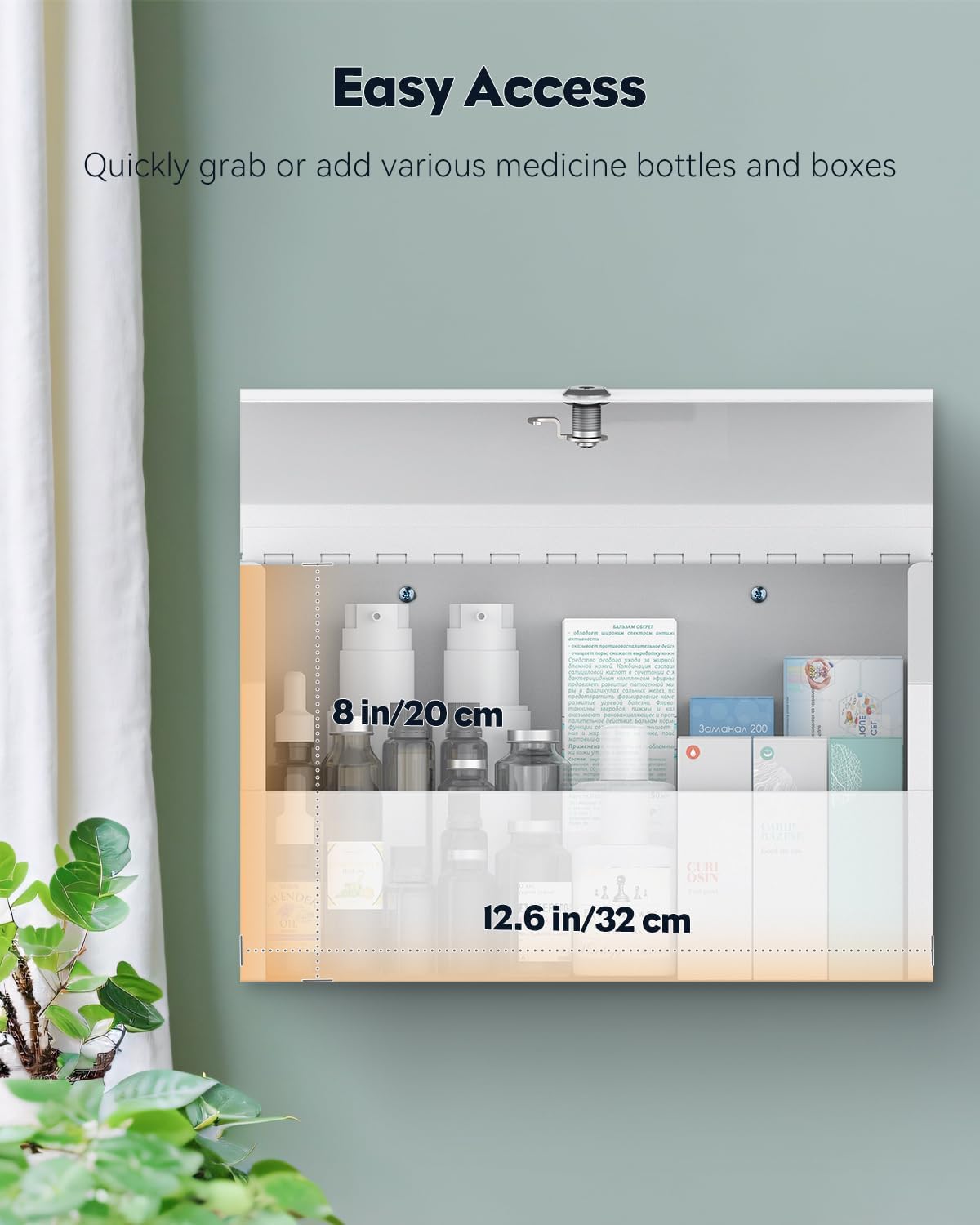 Uniclife Wall Medicine Cabinet with Key Lock 1