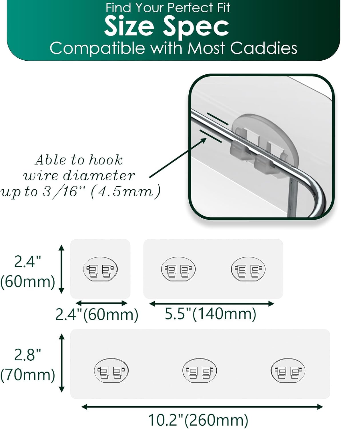 Jovware Upgraded Adhesive Hooks 12 Pack Wall Mount Shower Caddy