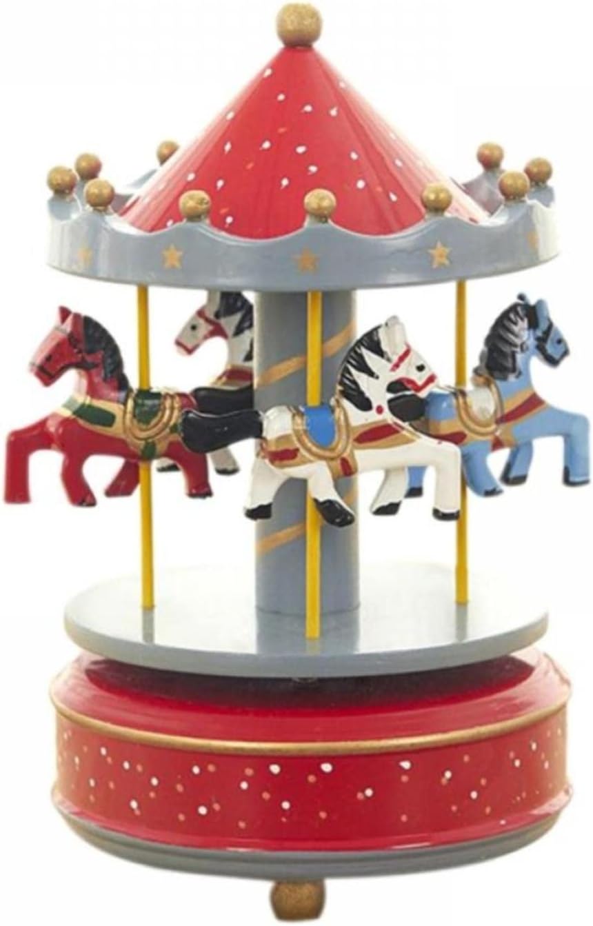 Merry-Go-Round Music Box Sculpture for Home Decor
