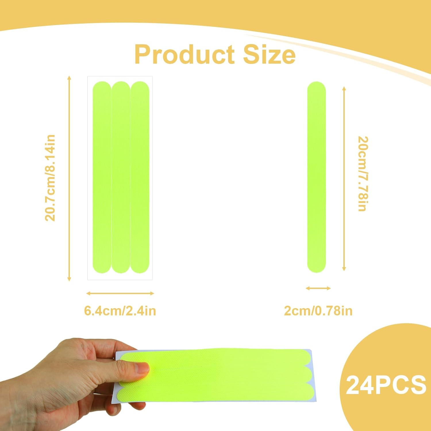 24 Pcs Luminous Non-Slip Shower Stickers