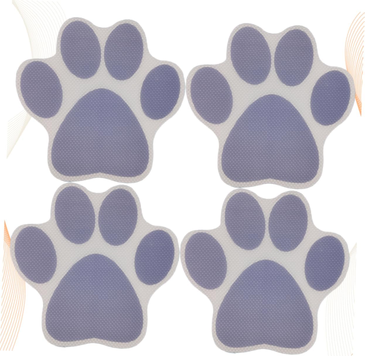 4pcs Cartoon Dog Footprint Bath Stickers - Anti-Slip Decals for Kids