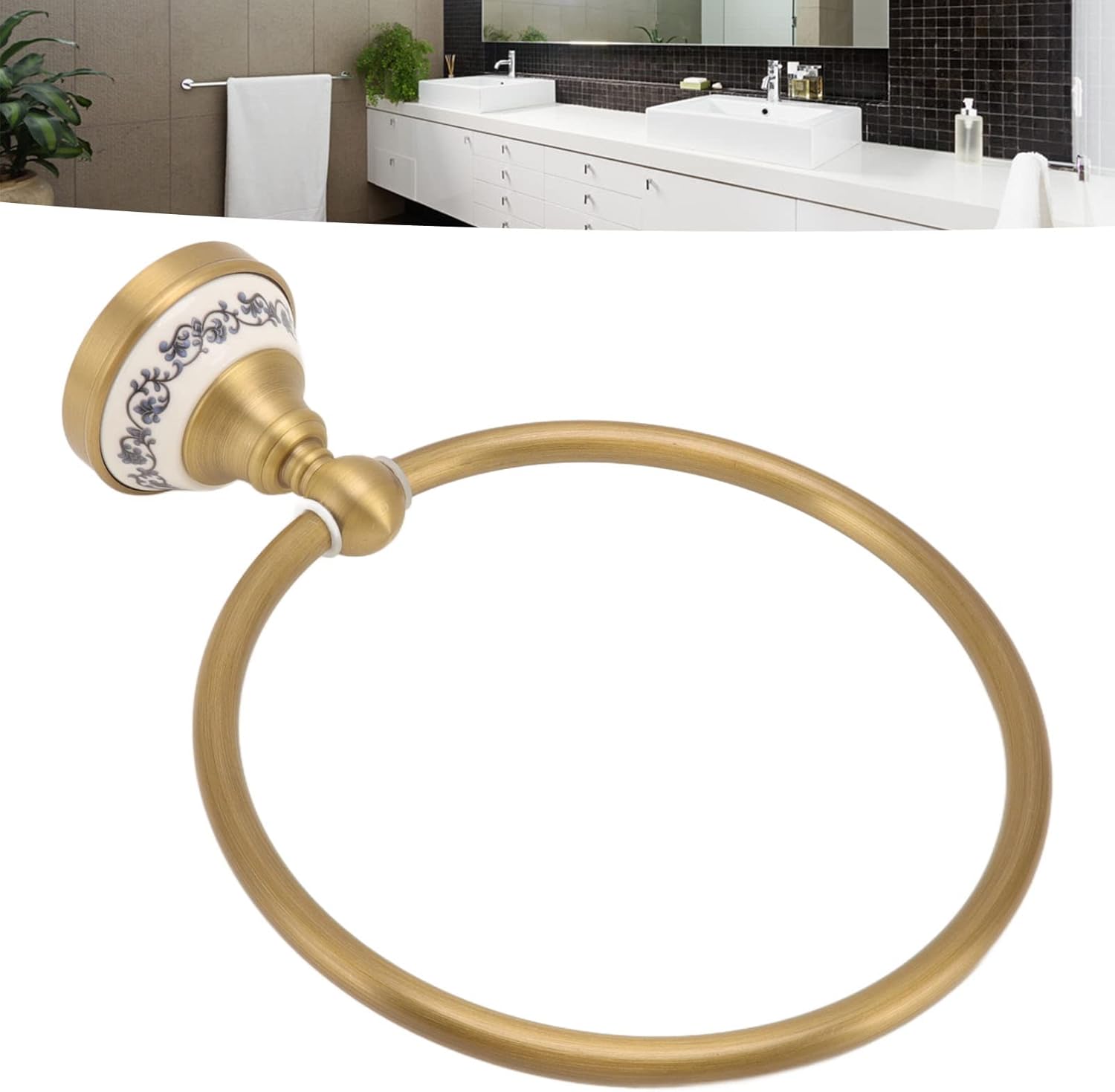 Hyuduo Antique Brass Towel Holder for Bathroom 1