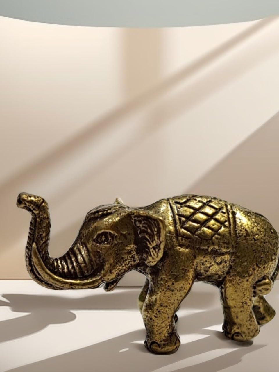 Thai Sawasdee Gold Running Elephant Statue Set of 1