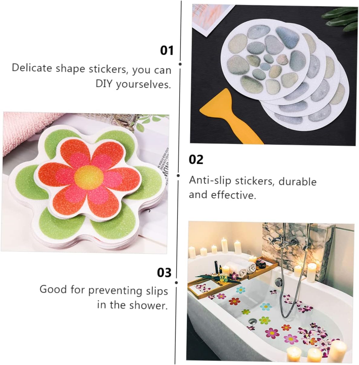 Ciieeo 14pcs Non-Slip Stickers for Bath and Kitchen 1