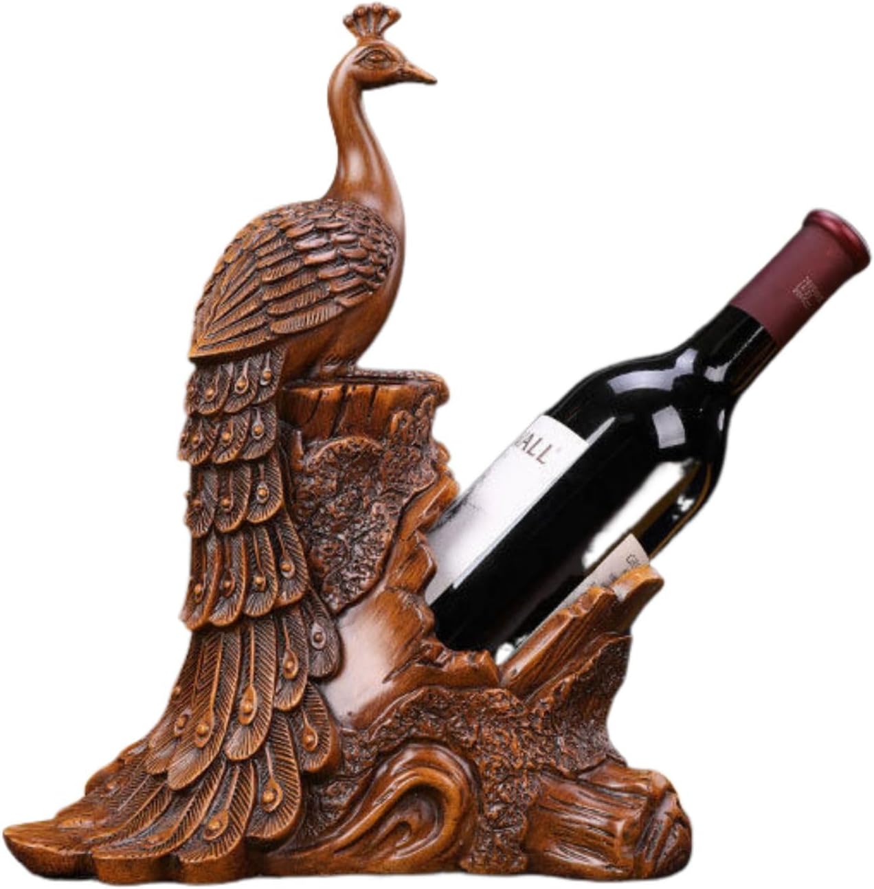 Feng Shui Resin Wealth Ornament with Peacock Design