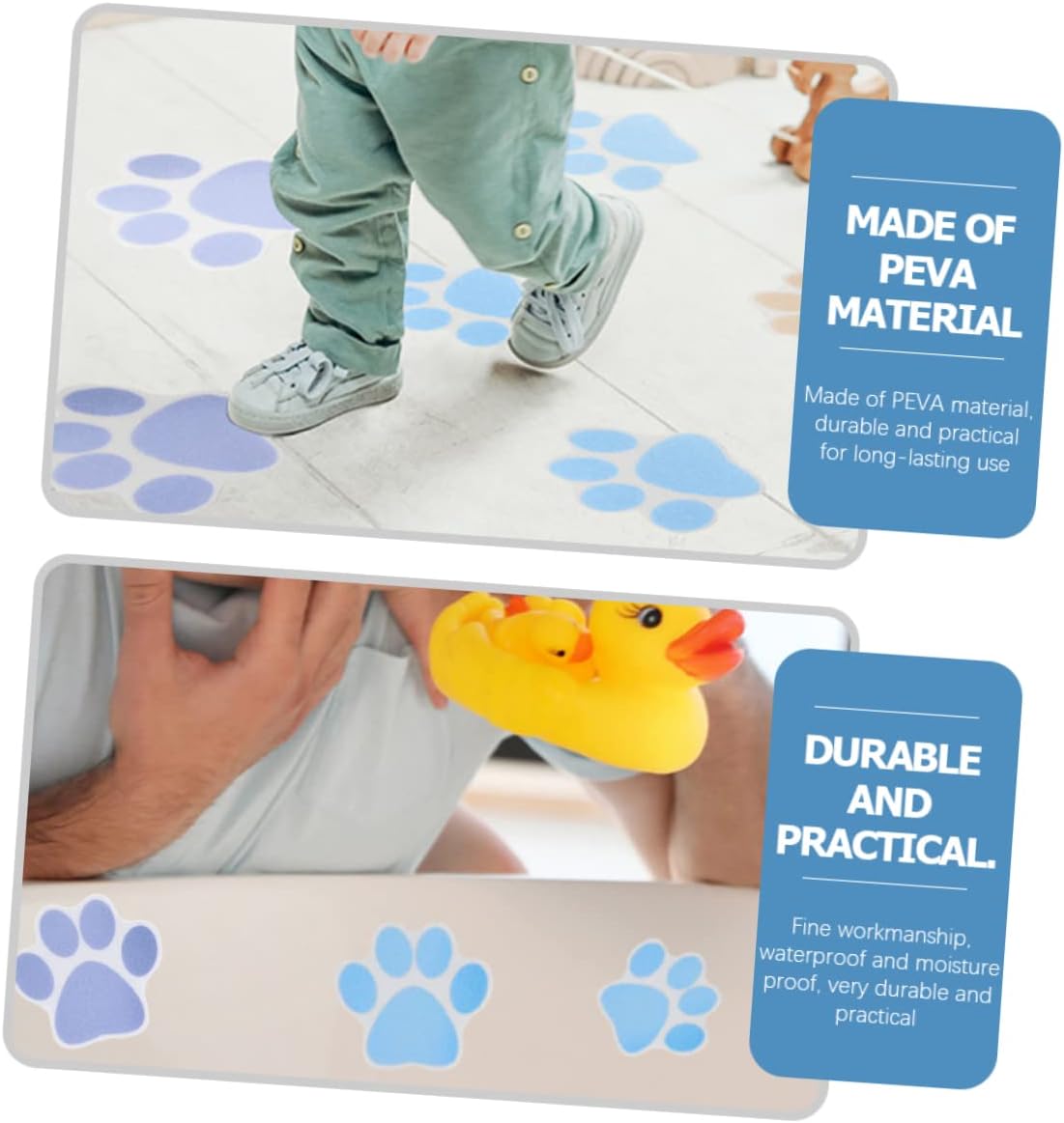 VOSAREA 10Pcs Dog Paw Print Non-Slip Bath Tub Stickers