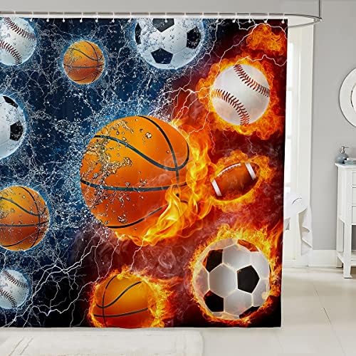 Erosebridal Sports Shower Curtain Set 72x72