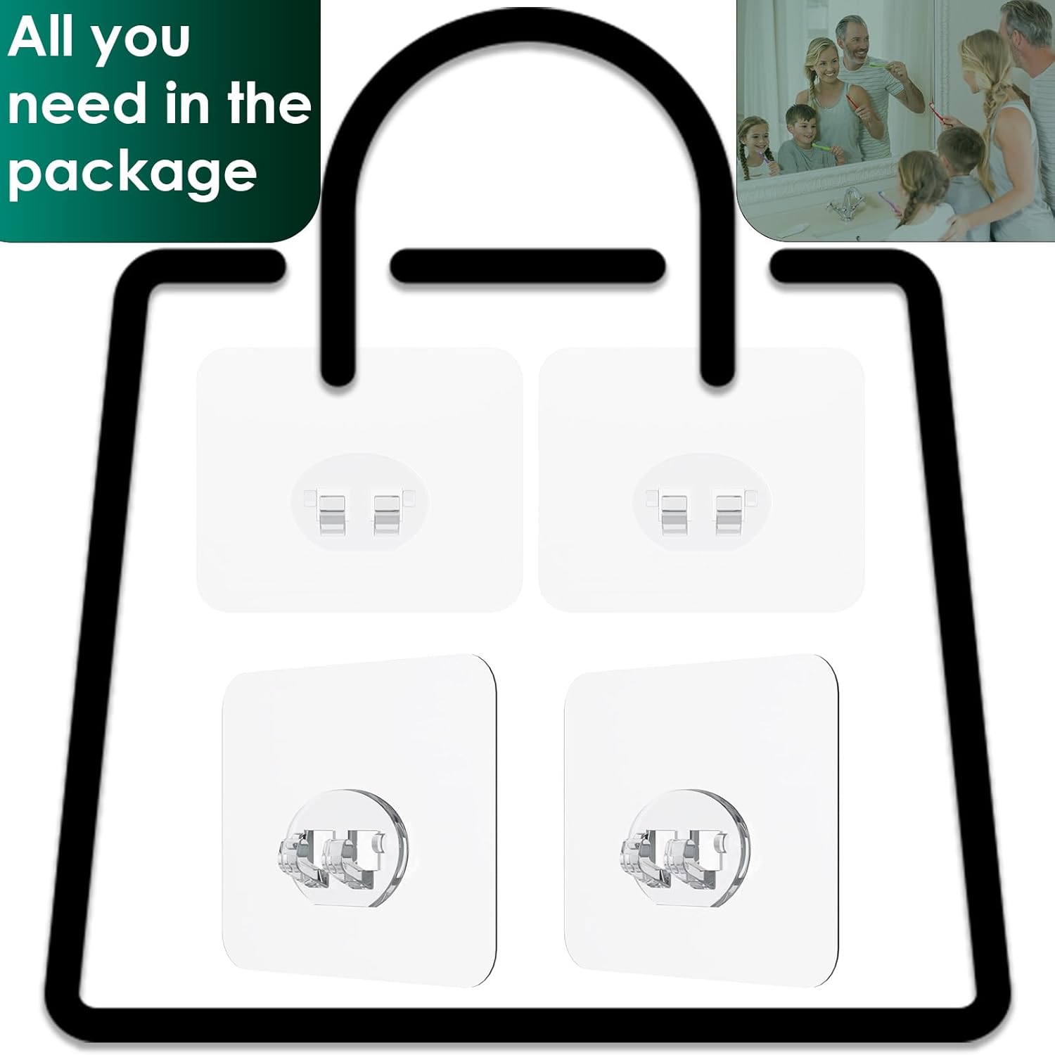 Jovware Shower Caddy Adhesive Replacement 4 Pack