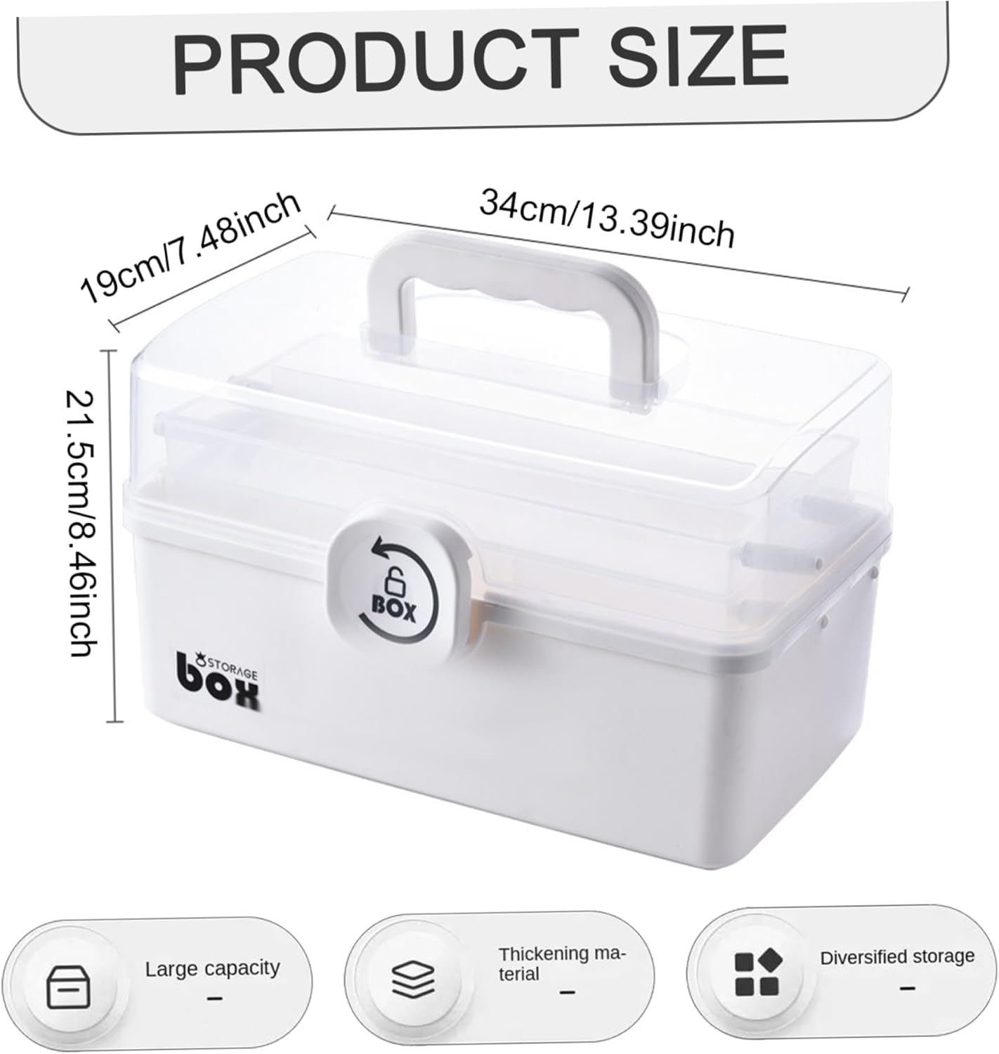 Muzrunq 3-Layer Medicine Cabinet Organizer with Handle