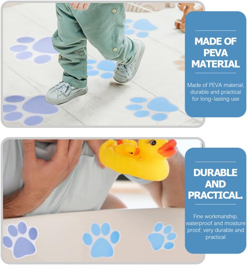 iplusmile Non-Slip Paw Print Bathtub Stickers 10pcs 1