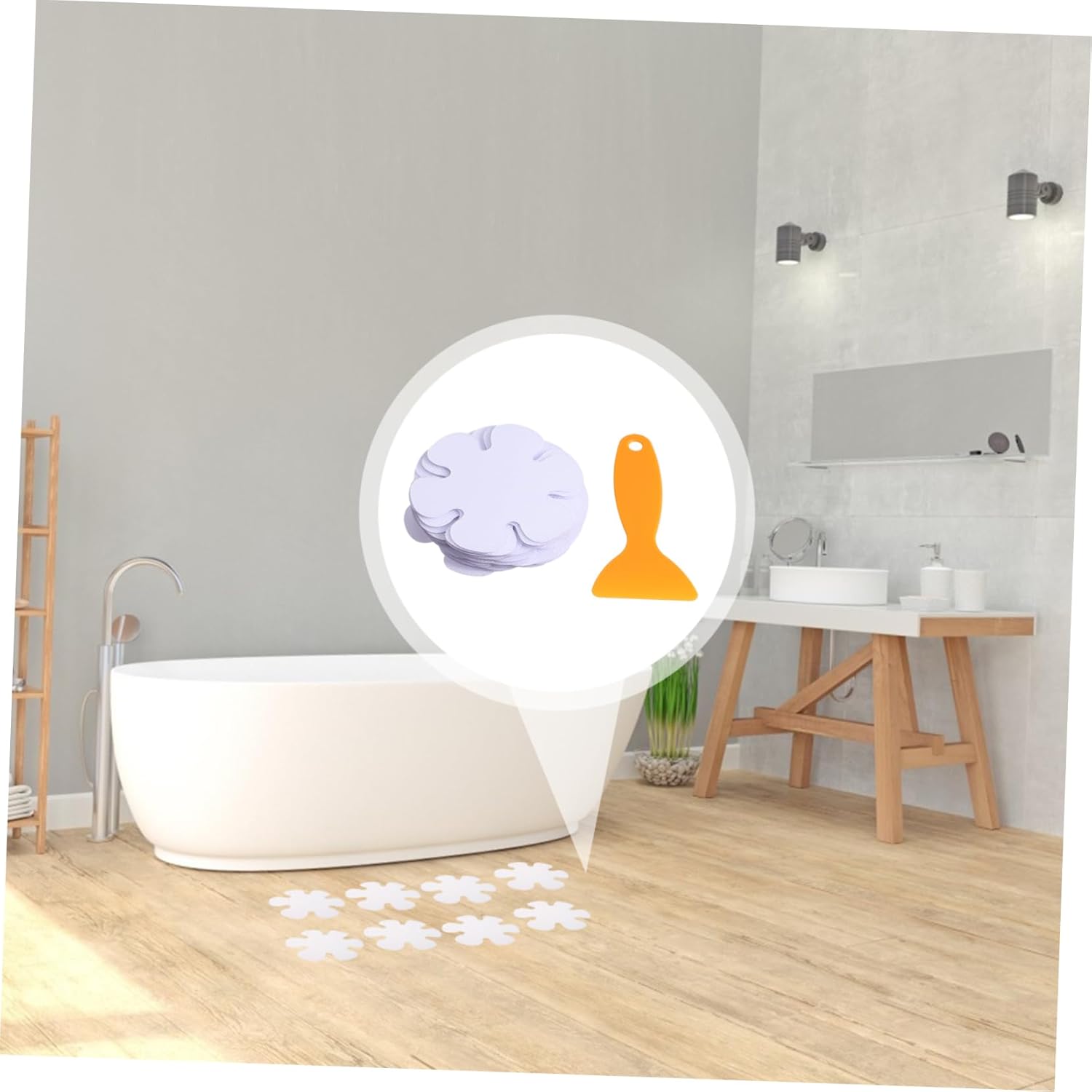 Mobestech 20pcs Non-Slip Flower Bathtub Stickers