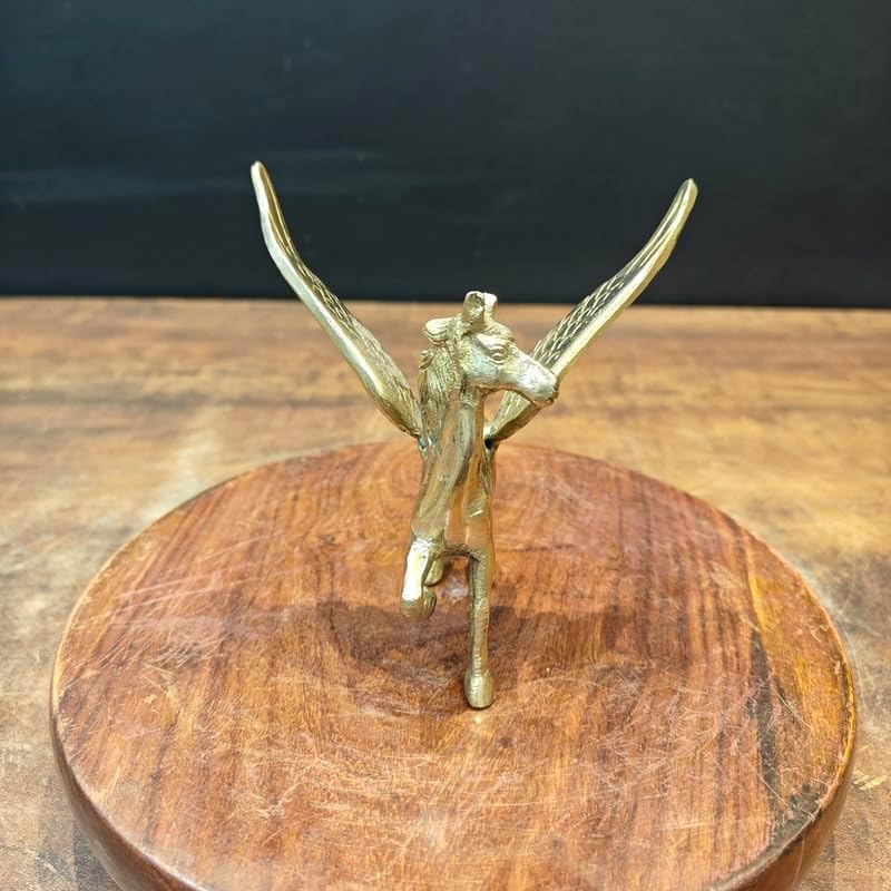 Statuestudio Flying Horse Brass Statue - Gold Finish