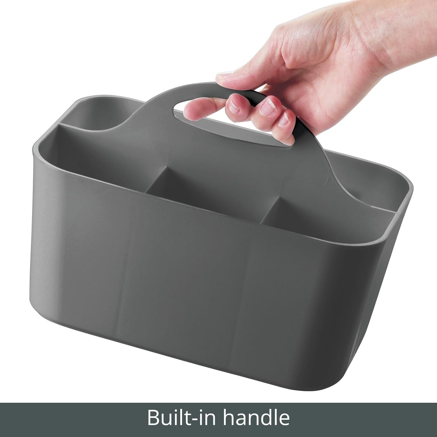 mDesign Dark Gray Shower Caddy with Handle