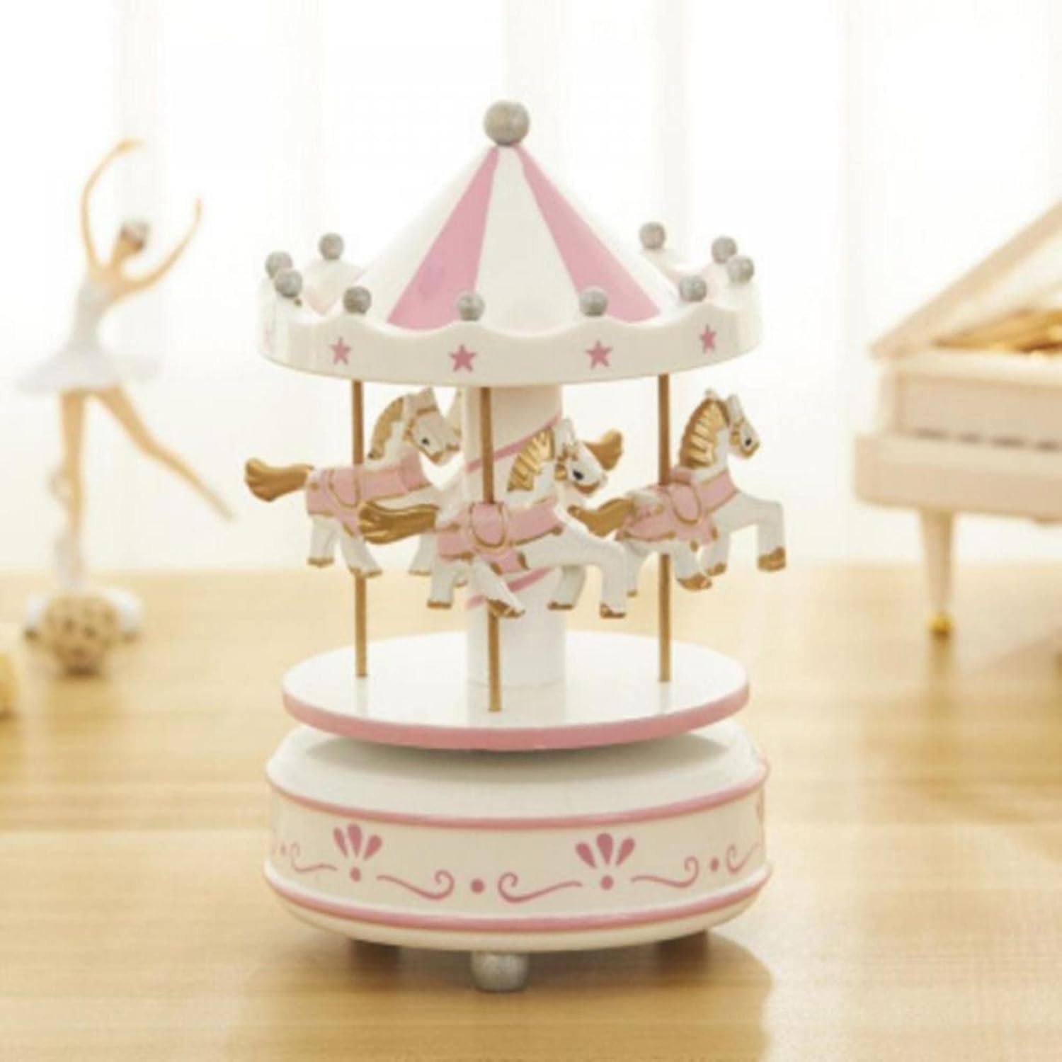 Merry-Go-Round Music Box Sculpture for Home Decor