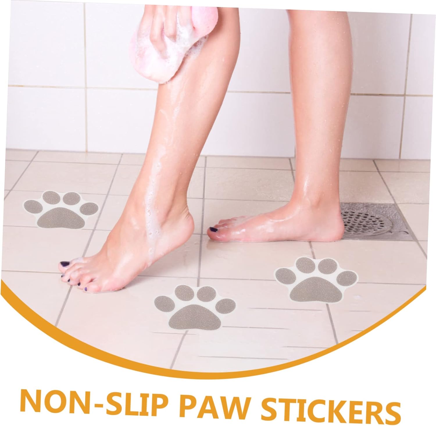 Non-Slip Bathtub Stickers with Paw Design 10pcs