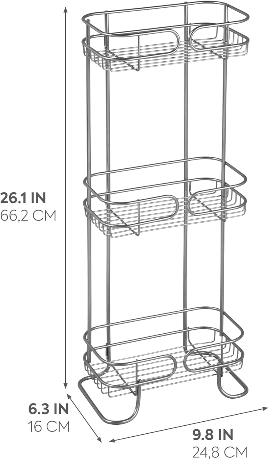 InterDesign iDesign Neo Bathroom Standing Shelves Silver
