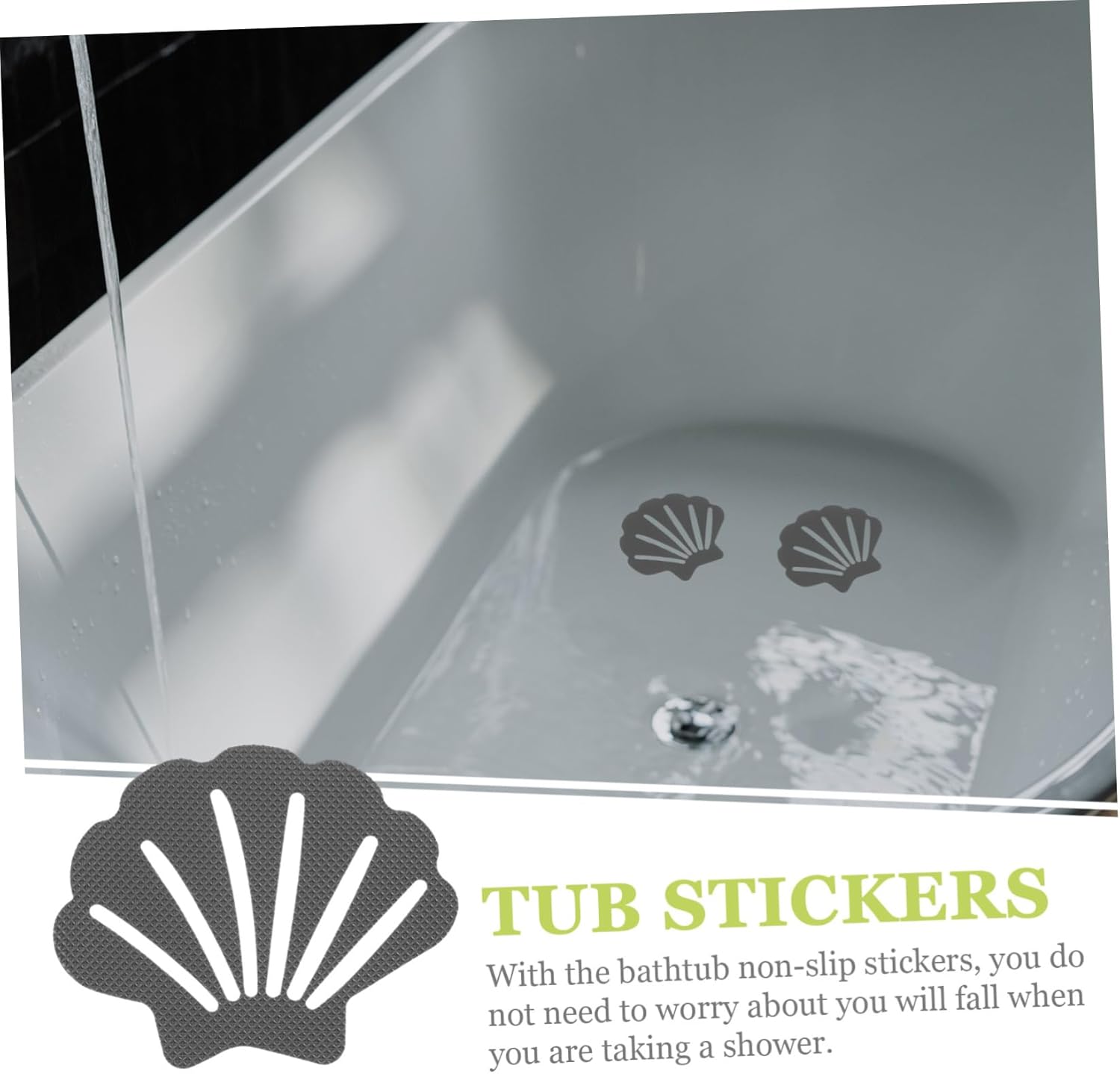 Ciieeo 30PCS Shell Shaped Non-Slip Bath Tub Stickers for Safety