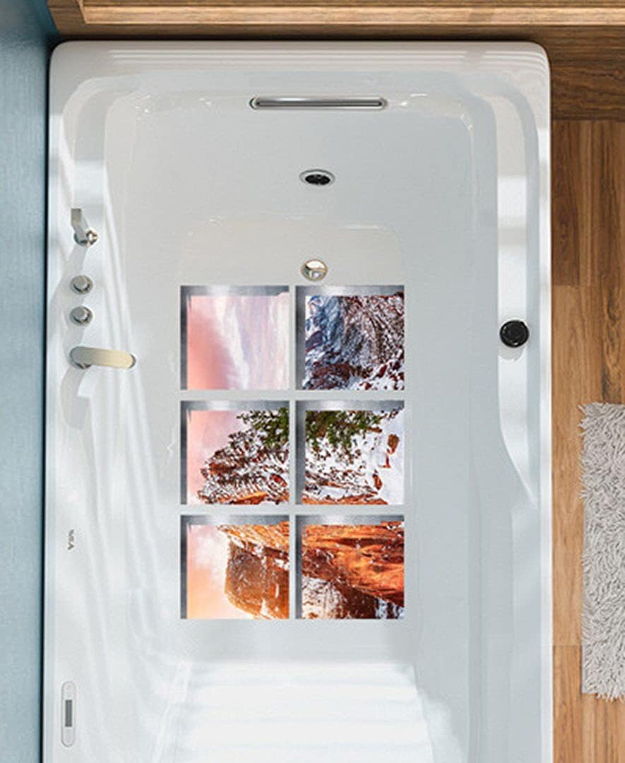 ChezMax Non-Slip Bathtub Sticker - 3D Mountain Peak Design 6 Pcs