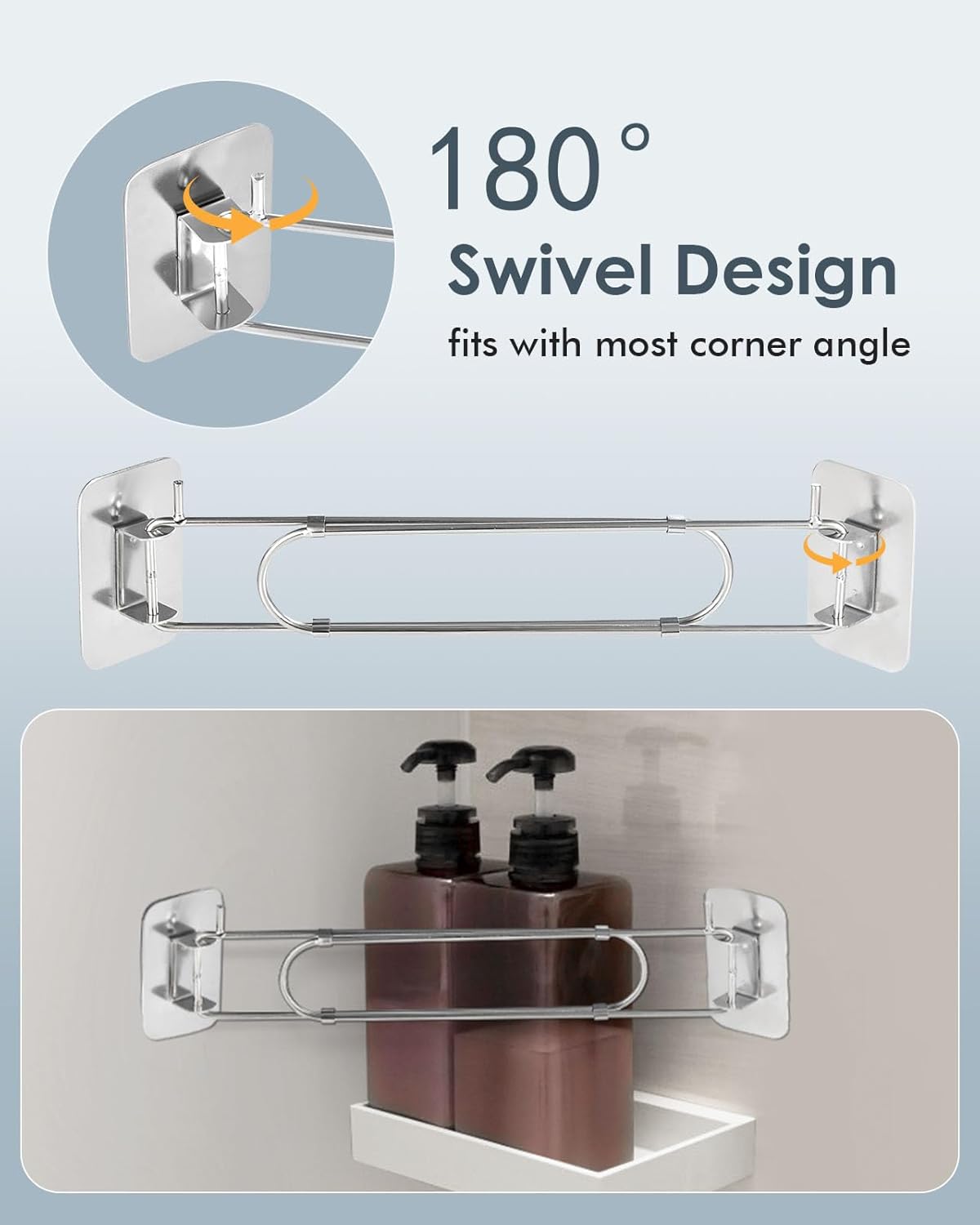 ELETHOR 2-Piece Adjustable RV Shower Caddy