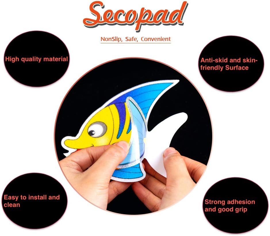 Secopad Non-Slip Bathtub Stickers 18 PCS Sea Fish Decal