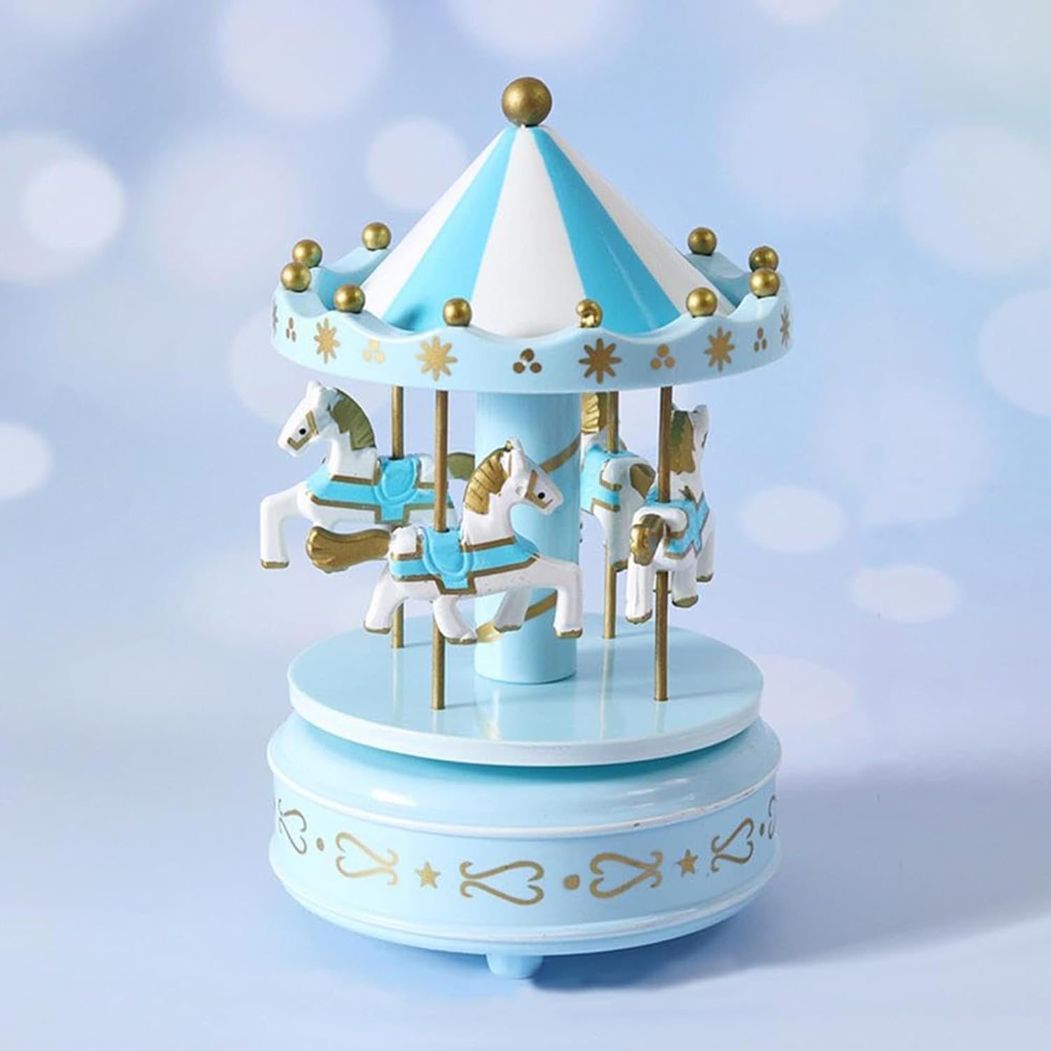 Golden Music Box Sculpture for Home Decor