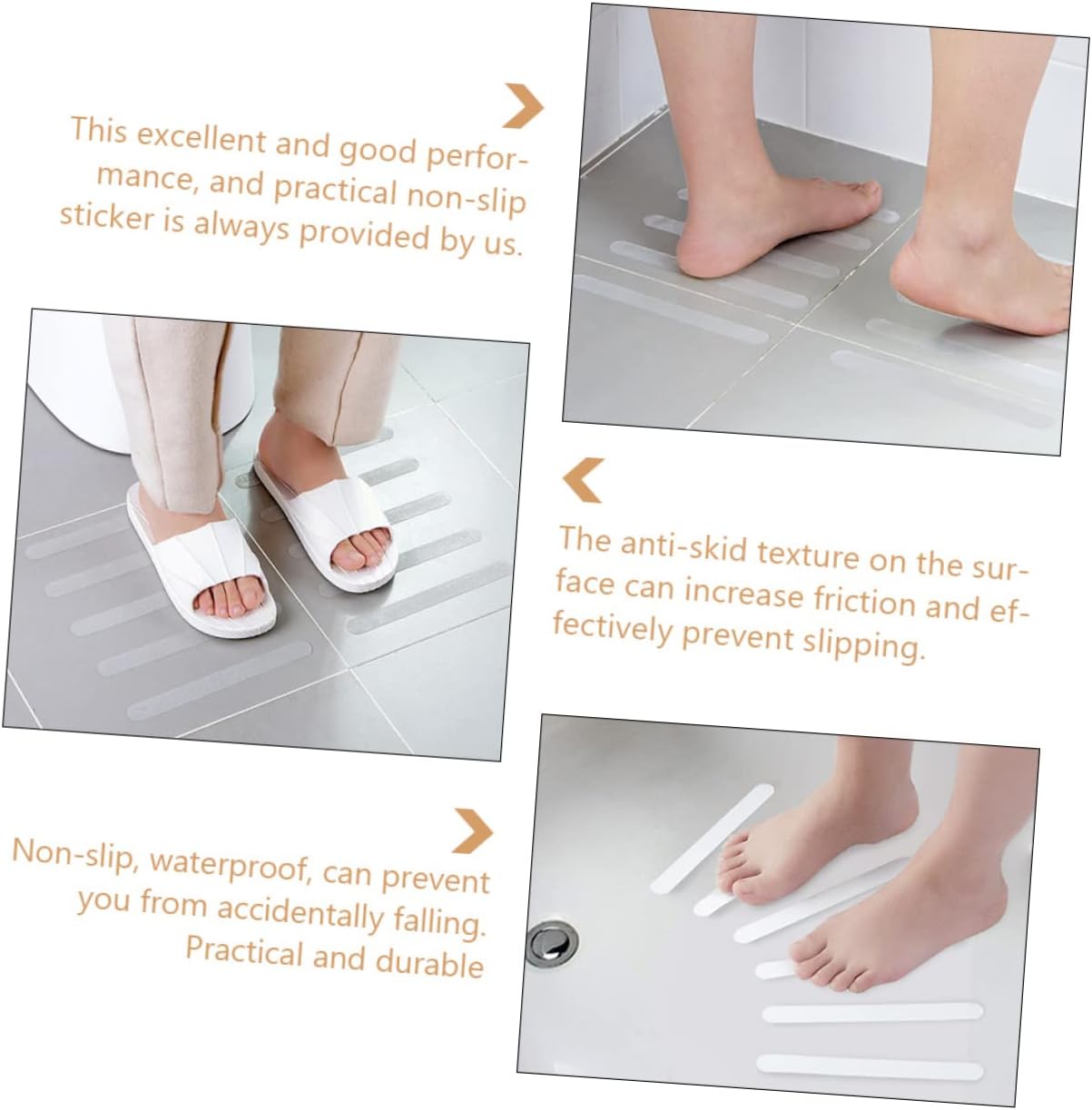 VOSAREA 12Pcs Non-Slip Bath Stickers for Safety