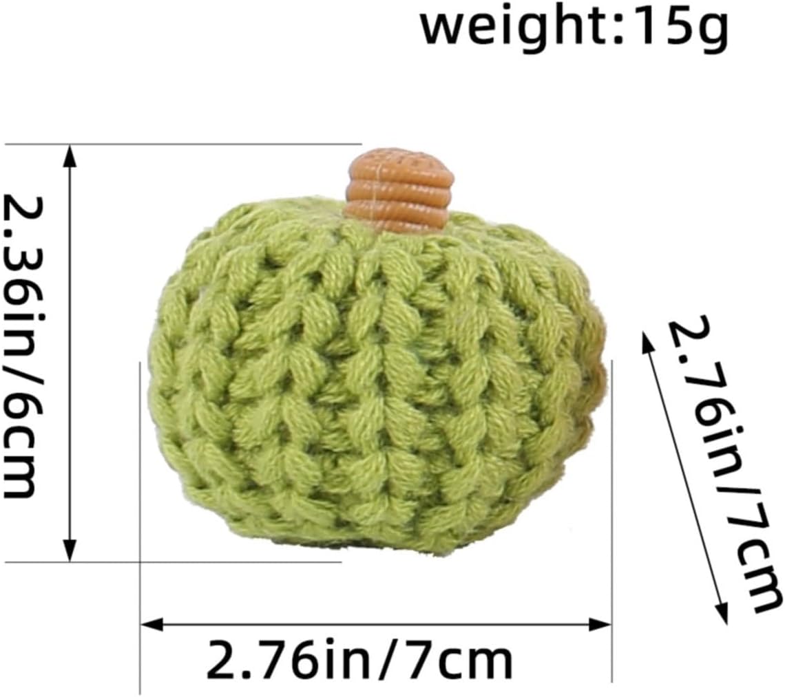 Mini Knit Pumpkin Statue - Modern Home Decor Accent