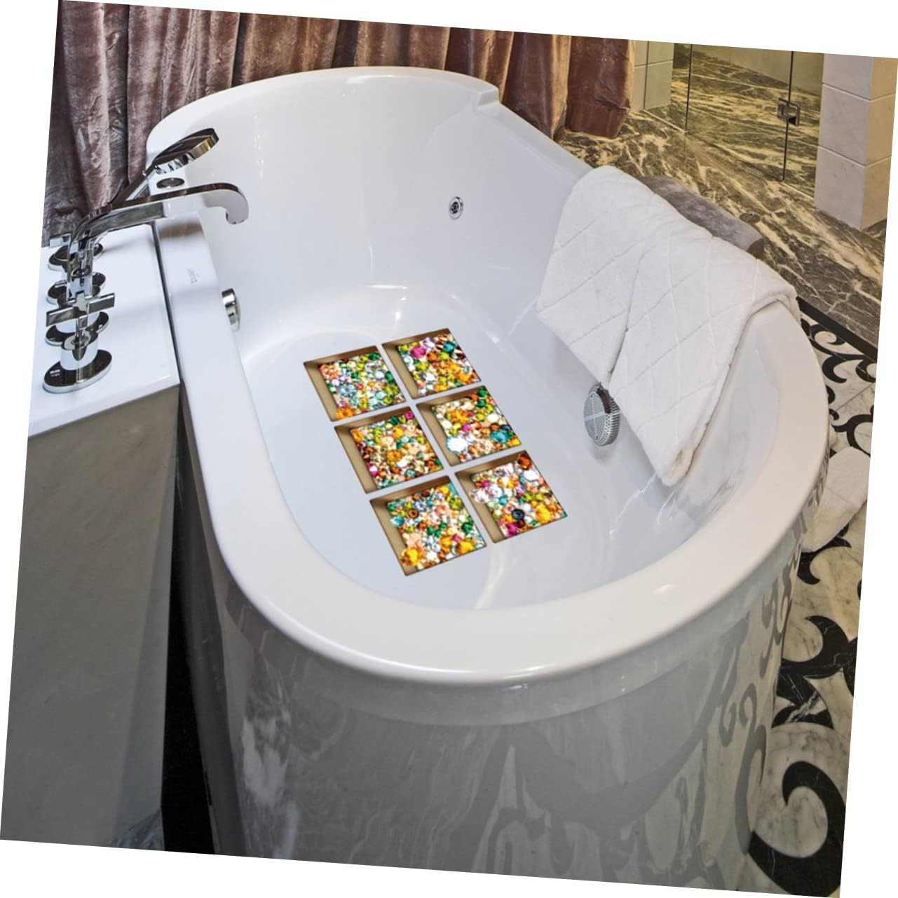 COOLHIYA 6pcs Non-Slip 3D Bathtub Stickers for Kids