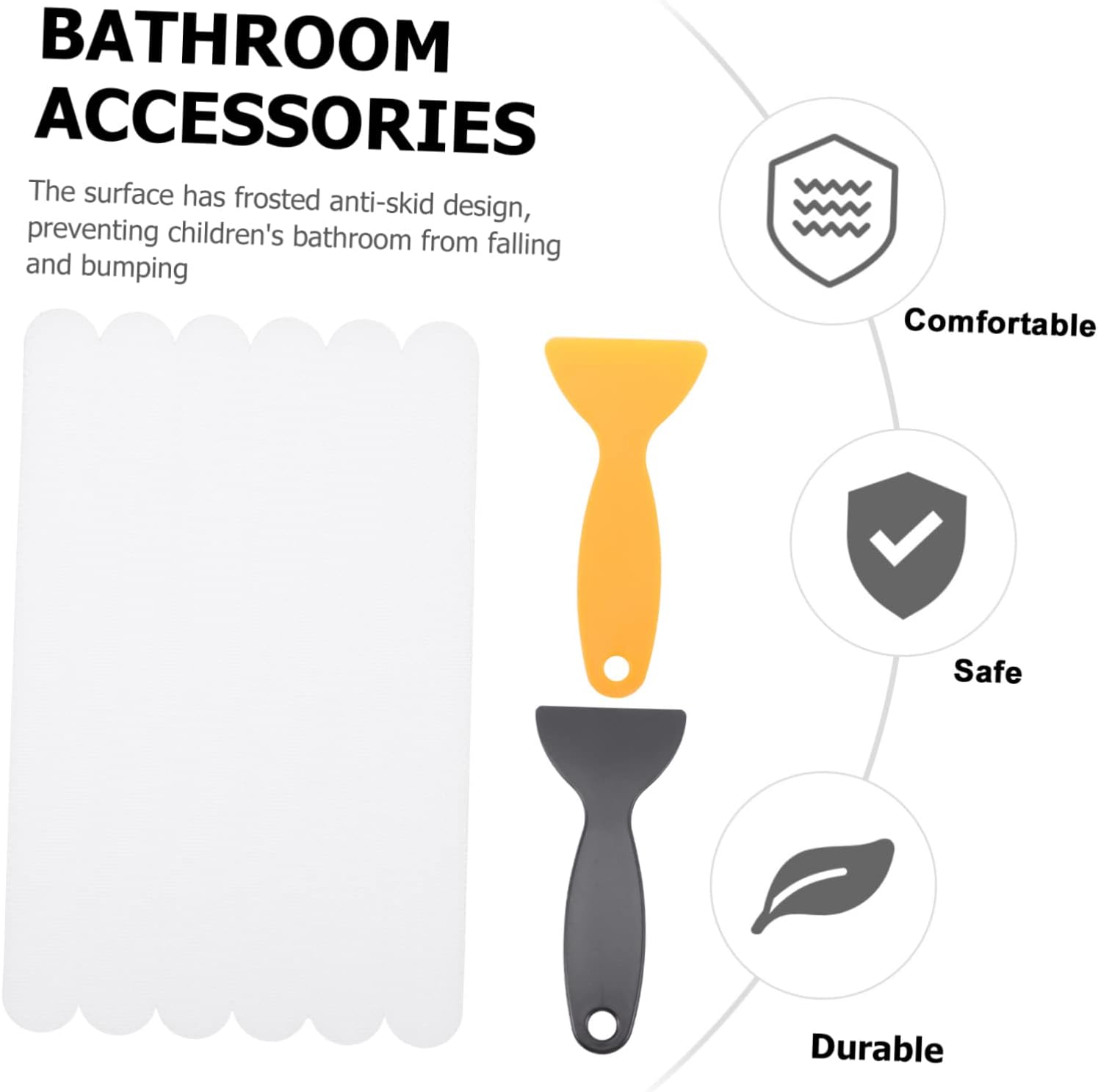 PRETYZOOM 6Pcs Non-Slip Shower Decals for Safe Bathing