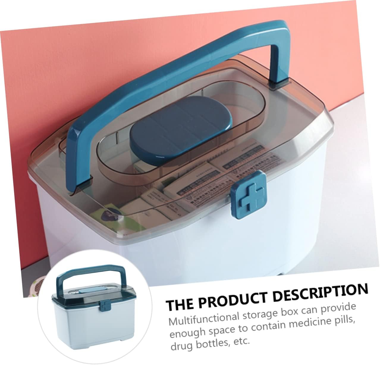 Lightweight Lockable Medicine Storage Cabinet with Handle