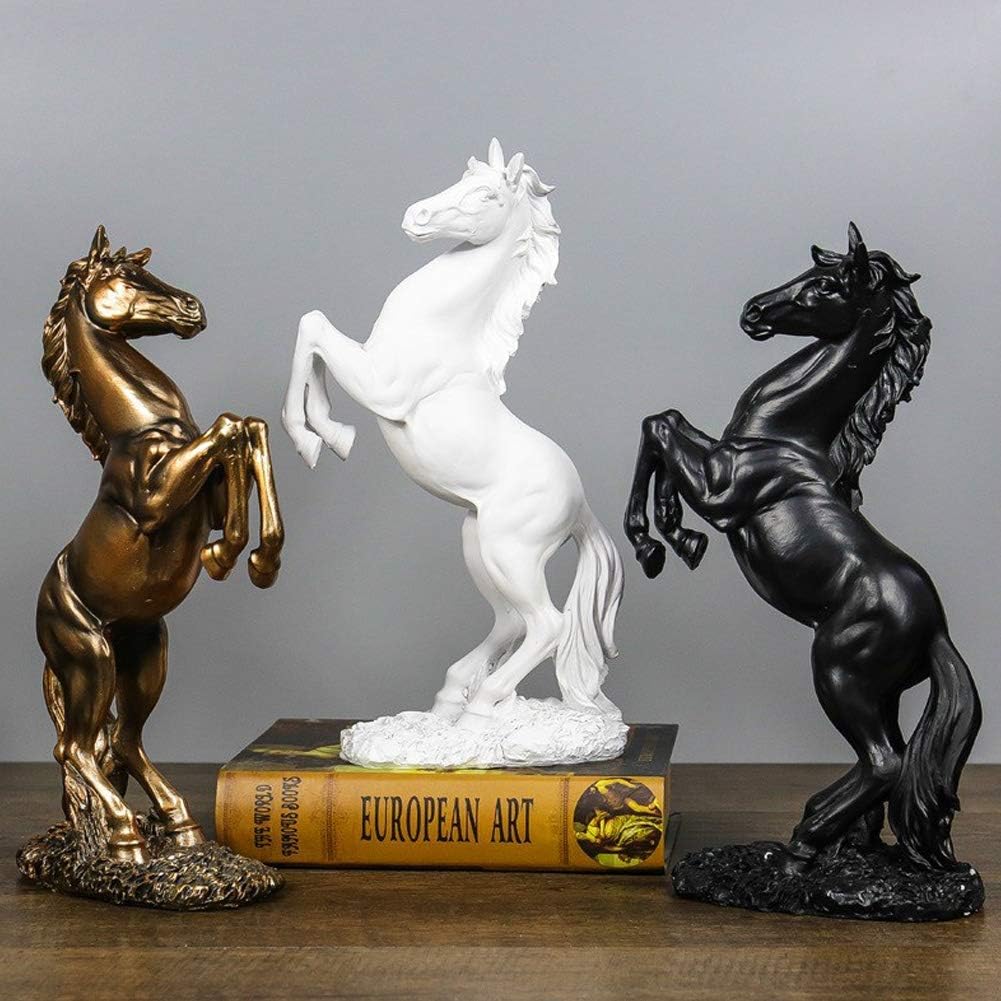 Lependor White Standing Horse Resin Statue Home Decor