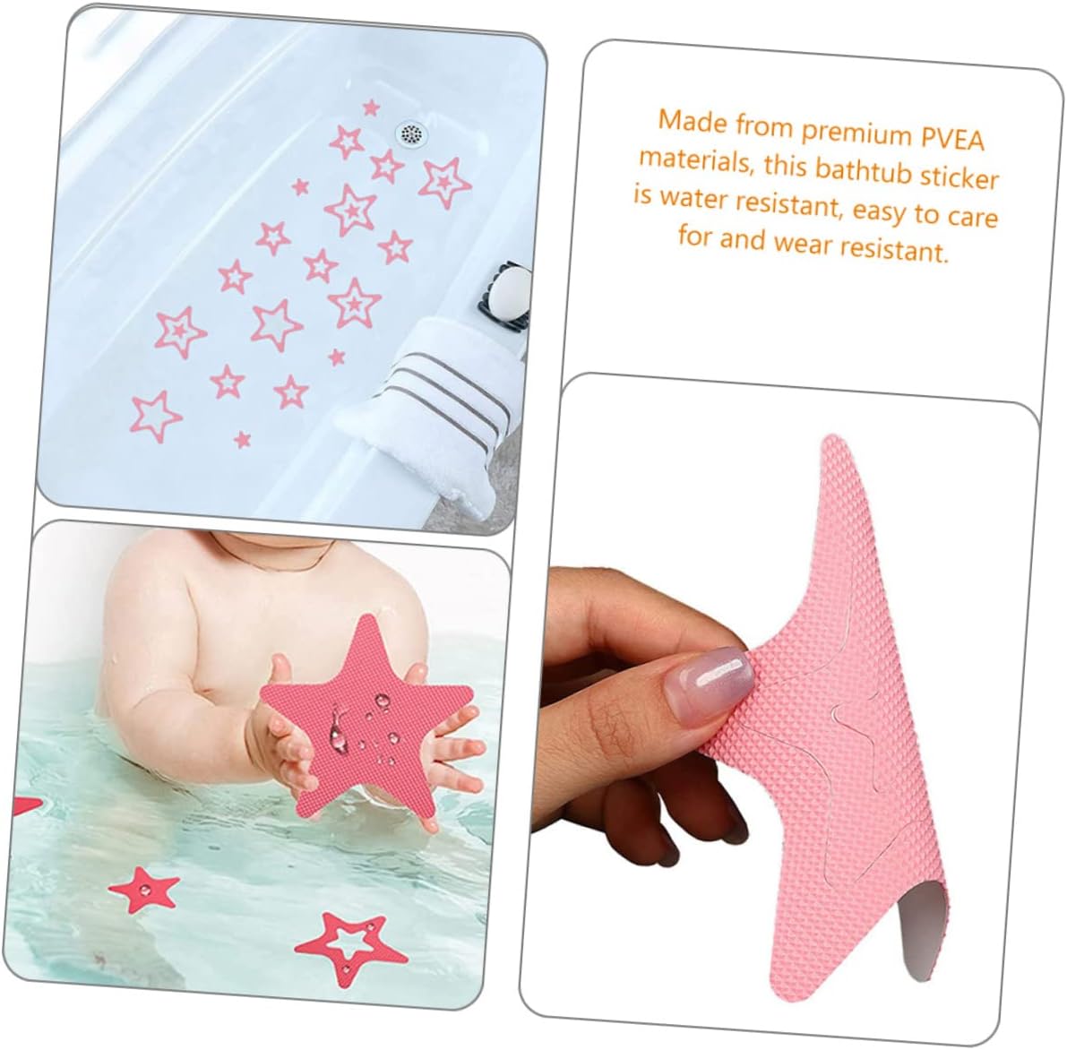ABOOFAN 12pcs Star Shape Anti-Slip Bath Stickers