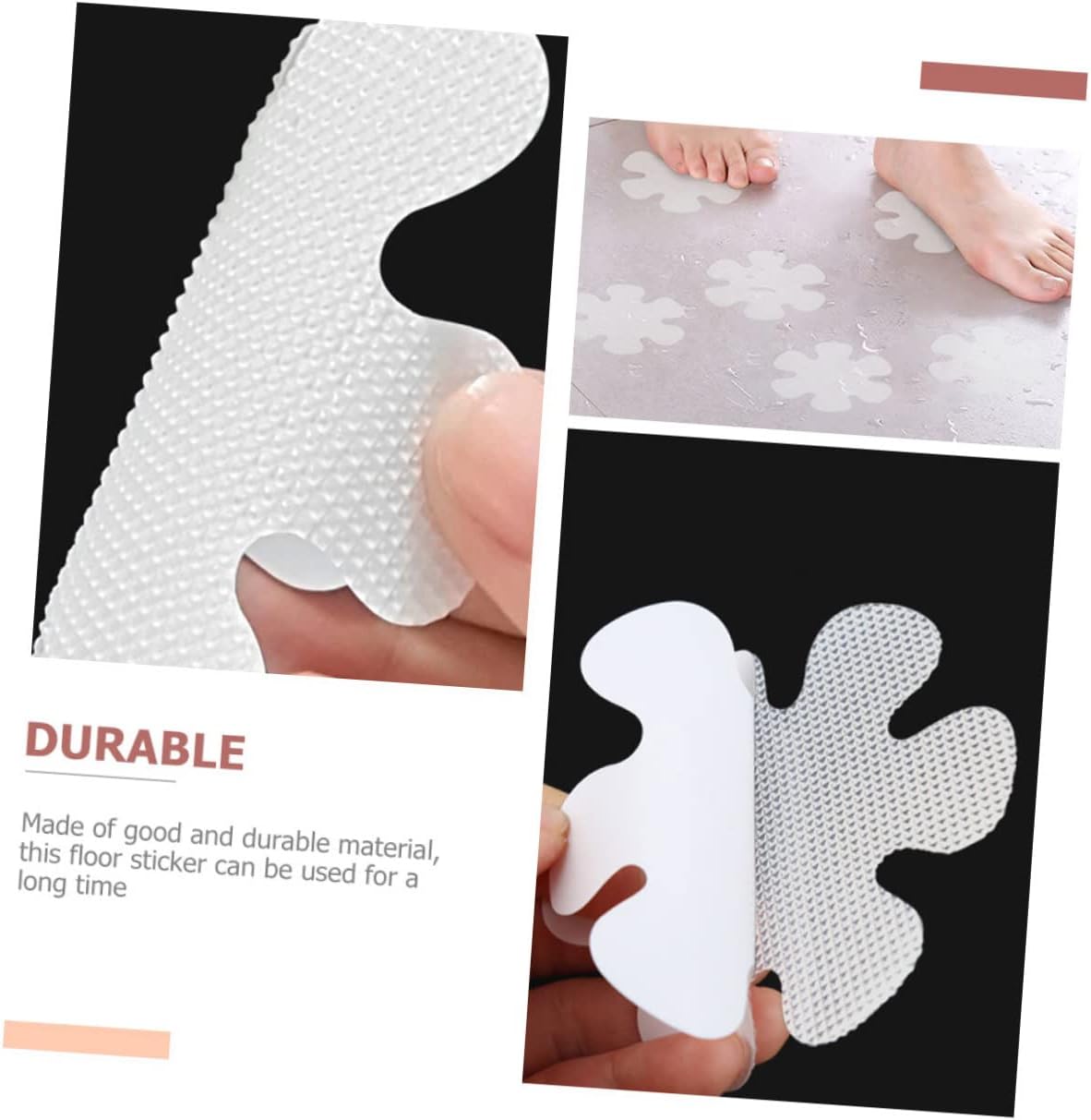 LIFKICH Anti-Slip Flower Stickers for Shower Tub 6 Pack