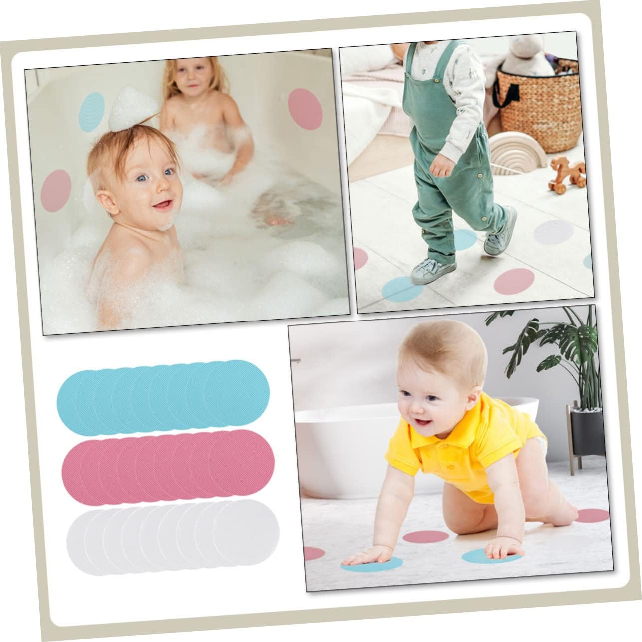 36pcs Round Bathtub Floor Stickers Non-Decals for Bathroom Kitchen