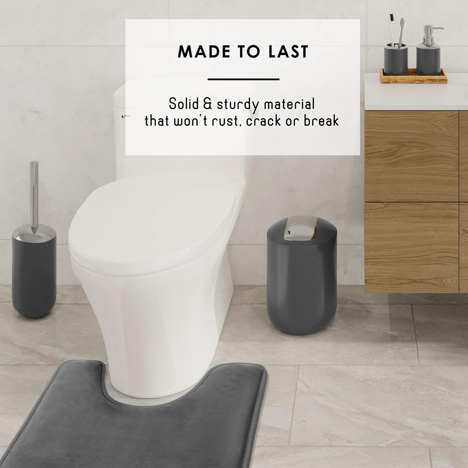 Clara Clark Gray Bathroom Accessory Set 23PC