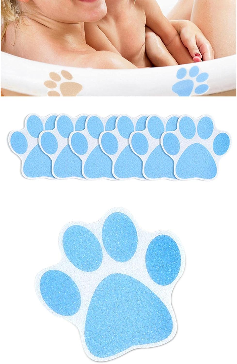 10PCS Bathtub Non-Slip Dog Paw Stickers - Brown