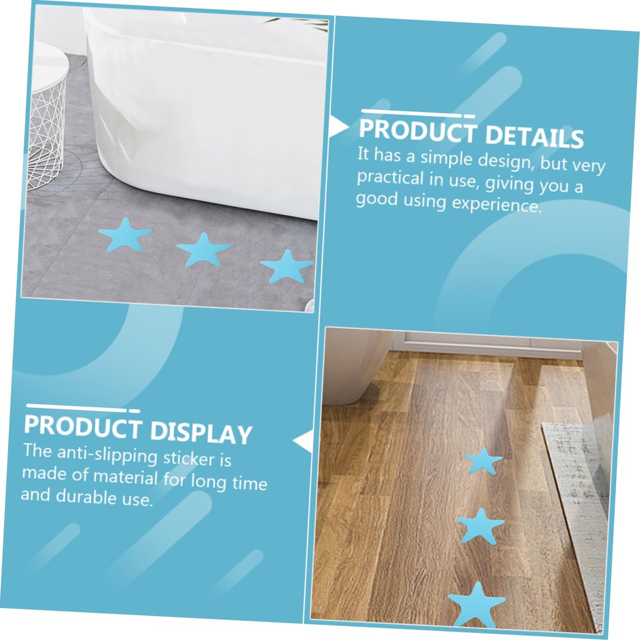VOSAREA 40Pcs Anti Slip Star Bathtub Stickers for Safety