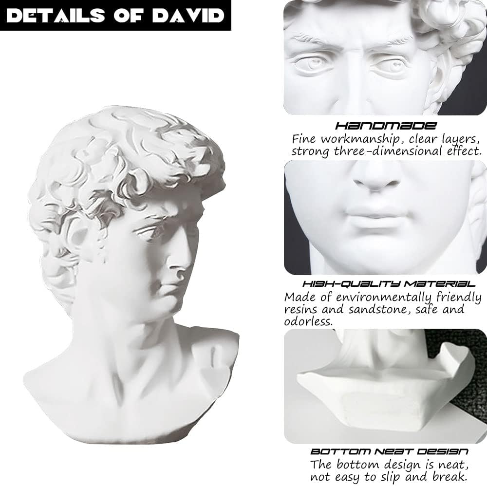 Greek Statue of David Resin Bust 6 Inch Home Decor
