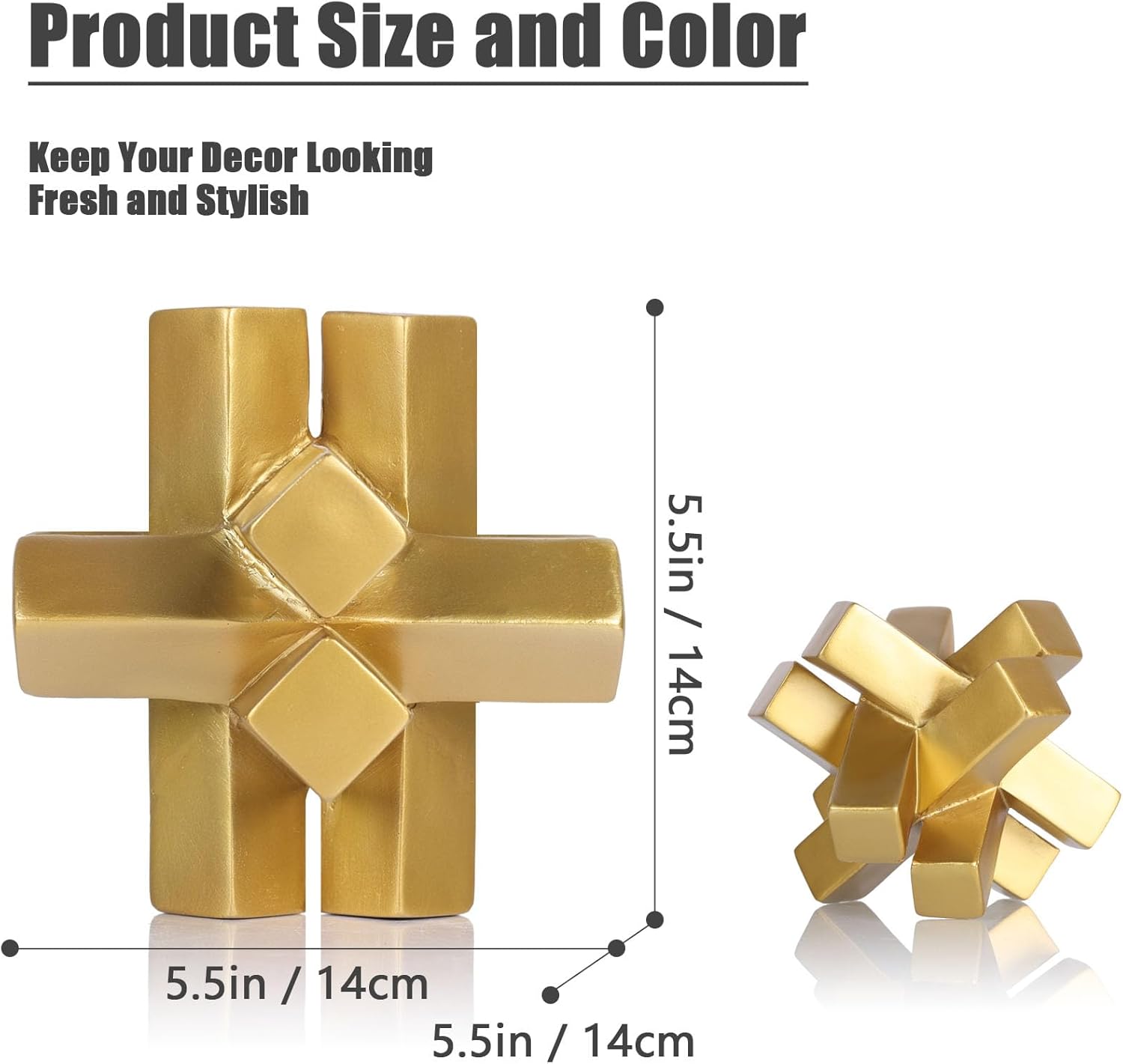 XMGZQ Gold Knot Sculpture Coffee Table Decor