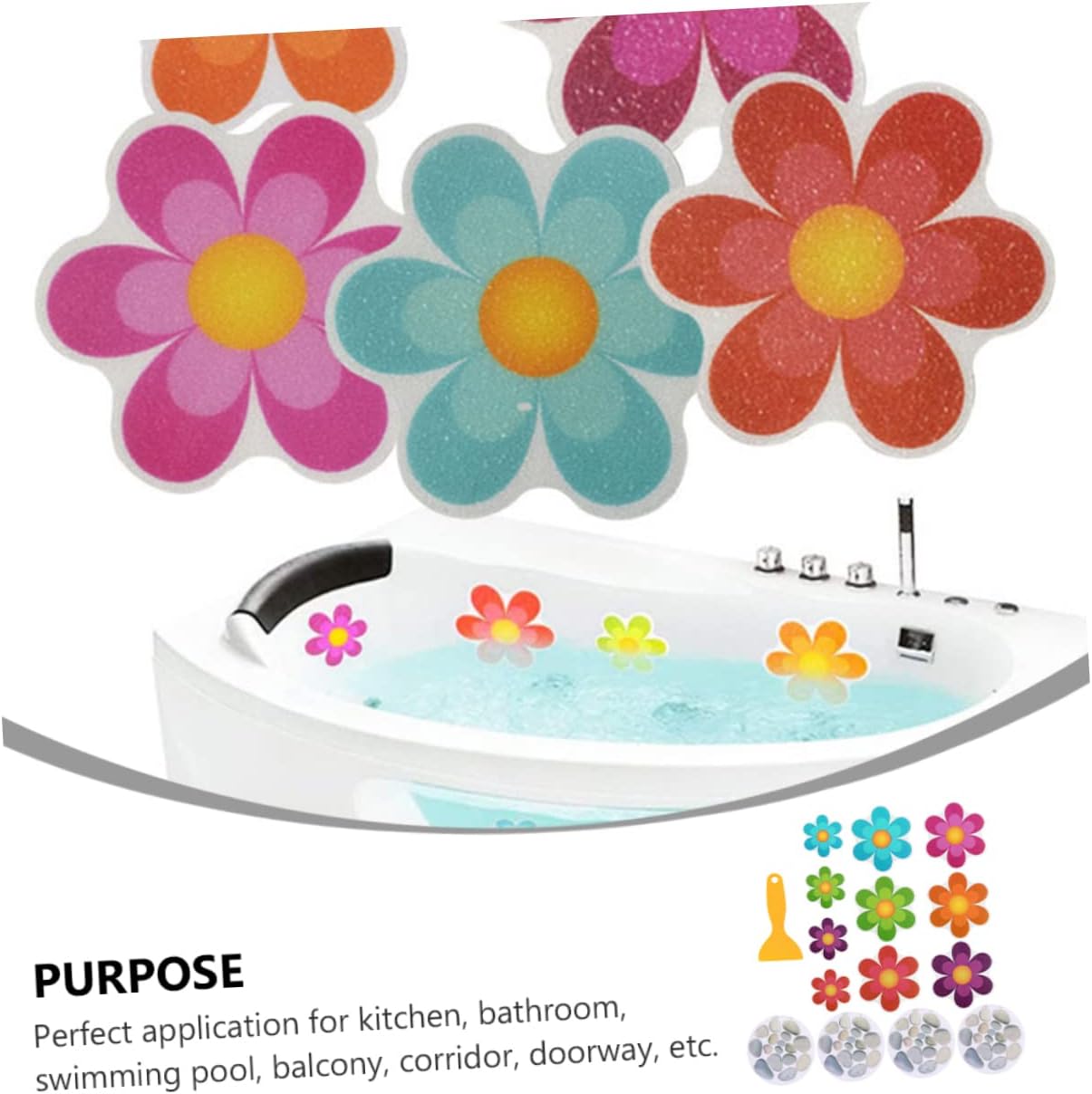 VOSAREA 14Pcs Bath Safety Stickers for Showers and Pools