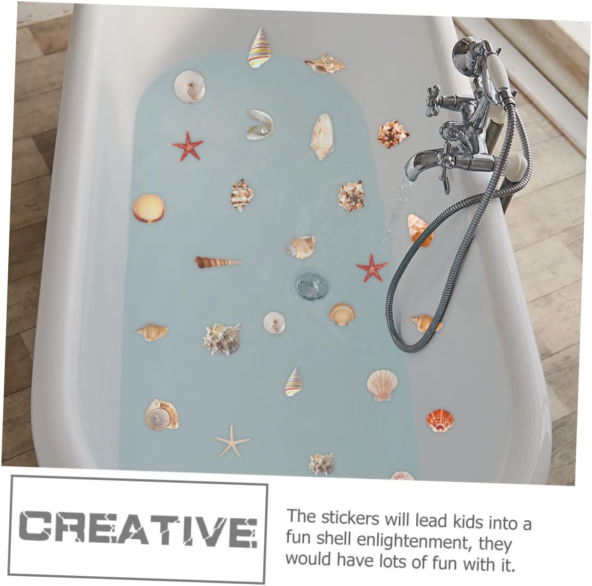VOSAREA 6 Sheets Shell Pattern Bathtub Stickers