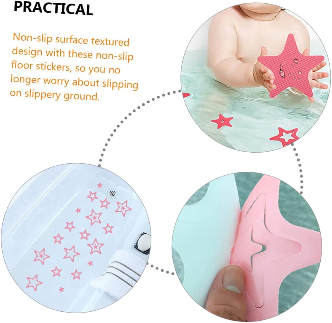Ciieeo 12pcs Non-Slip Star Floor Stickers