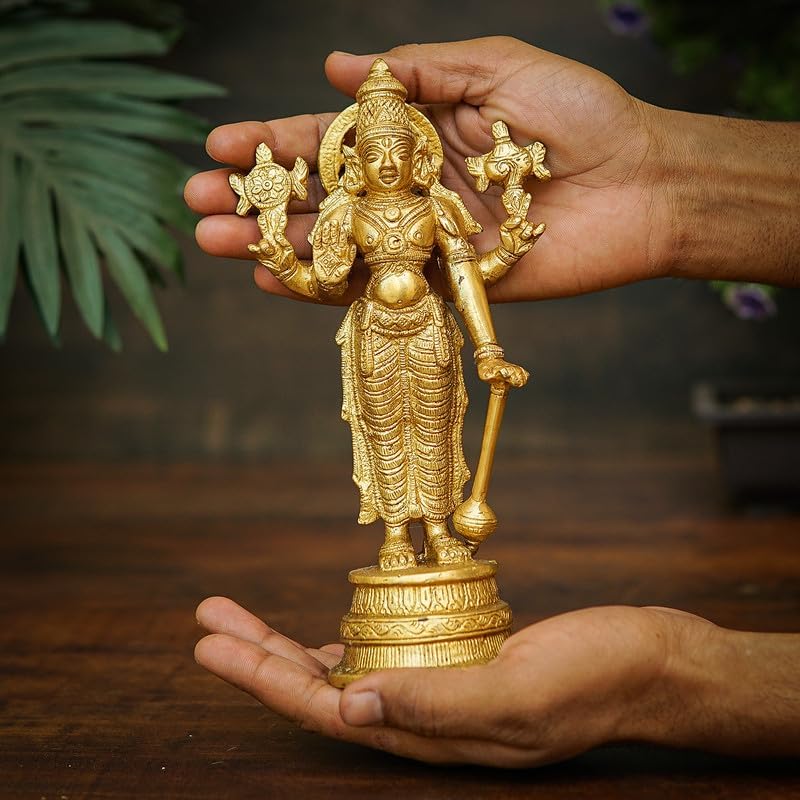 Statuestudio Lord Vishnu Standing Idol 8 Inch Brass